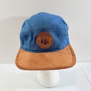 Locale Snowbird Wilderness Outfitters Teal Brown Suede 5 Panel Hat Adjustable
